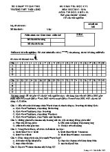 Đề kiểm tra học kì II Tin học 10 - Mã đề 368 - Năm học 2015-2016 - Trường THPT Thới Long